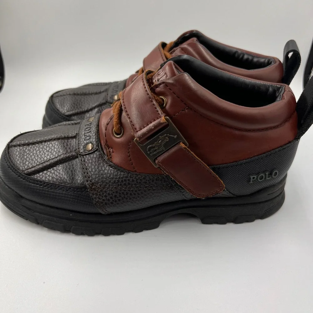 Polo Ralph Lauren Kids Duck‎ Boots Brown Leather Rubber Size 2